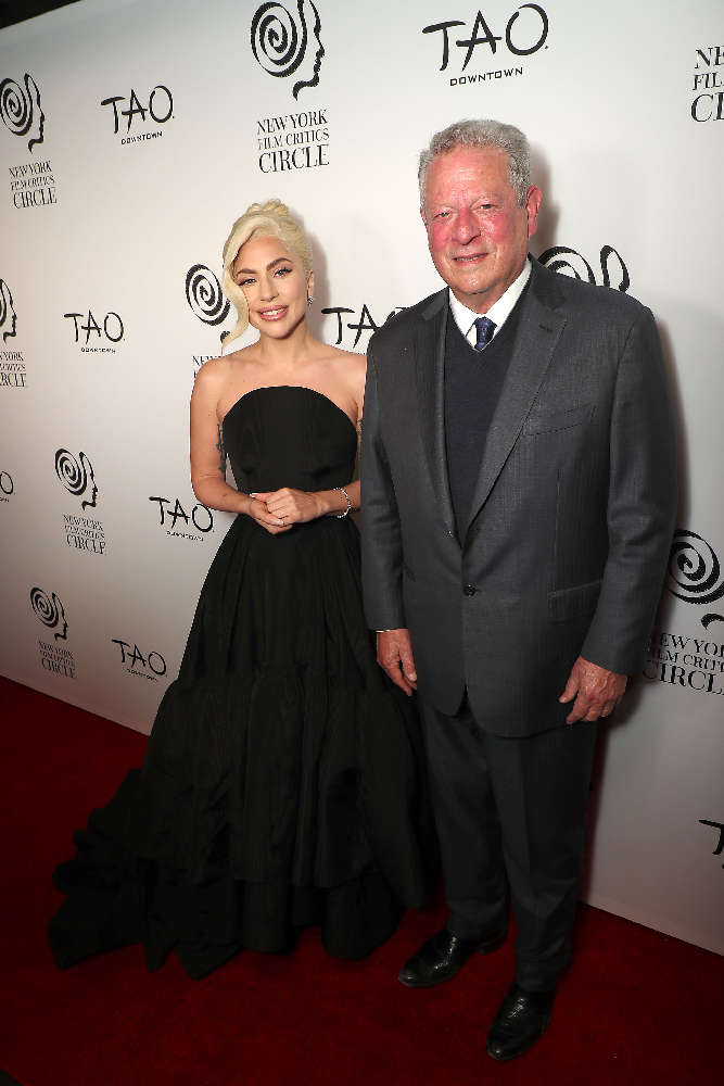 Lady Gaga Wore a Black Bustier Gown on the Red Carpet